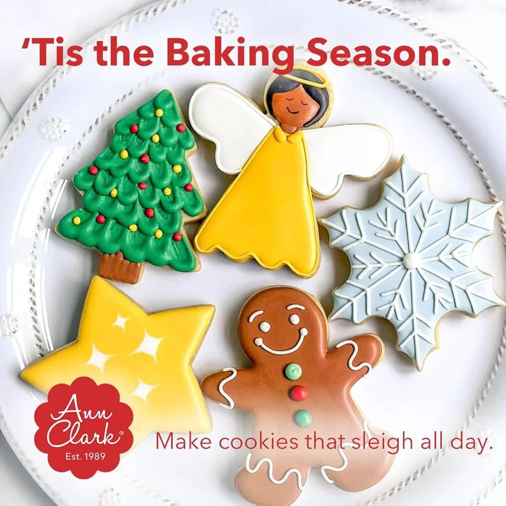 Ann Clark 4-Piece Winter Cookie Cutters with Recipe Booklet - Festive Baking